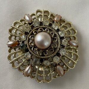 Vintage Gold and Pearl Brooch